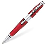 Cross Edge Refillable Twist-Action Resin Gel Ink Rollerball Pen with Chrome Appointments, Medium Ballpoint, includes Premium Gift Box and Red Cartridge, 1 Pack, Formula Red