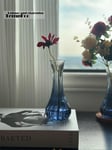 Small Glass Blue Vase for Flowers set of 12 Wedding Centrepiece Table Bud Mini