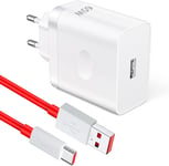 65W SUPERVOOC Chargeur et Câble USB C 1m pour OnePlus, USB C Chargeur Secteur Chargeur Rapide pour OnePlus Nord CE 3 2 Lite/Nord 2/9 Pro/9/8T/7 Pro pour Oppo Find X5 Lite/X3 Neo/Reno11 F/10