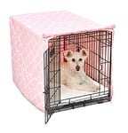 New World BCVR-30PKT Housse de caisse pour chien avec tissu protecteur en téflon, housse de caisse pour chien compatible avec les caisses New World et Midwest de 76,2 cm, motif rose