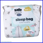 Silentnight Safe Nights 2.5 Tog Grey Stars Baby Sleep Sleeping Bag 6 - 18 Months