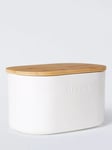 John Lewis Embossed Stoneware Bread Bin, White