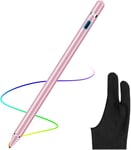 Stylet Capacitif, 2 En 1 Stylus Stylet Stylo Écran Tactile 1.45Mm Haute Précision Stylus Capacitif Universel,Compatible Avec Les Smartphones,Tablettes,Apple Iphone/Ipad,Or Rose[L328]