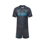 SSC NAPOLI Ensemble de compétition Junior Third, EA7 Produit Officiel, Maillot et Short Réplique Football Enfants 2024/2025-4 Ans