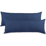 aqua-textil Classic Line Housse de Coussin Lot de 2 Fermeture Éclair Coton 40 x 120 cm Bleu foncé