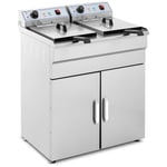 Royal Catering Brugt Dobbelt frituregryde - 2 x 16 l 400 V – med underskab