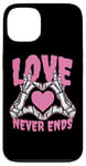 Coque pour iPhone 13 Love Never Ends E-Girl E-boy Rose Foncé Gothique Romantique Art