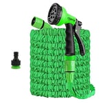 Yiting Expandable Garden Hose 25ft/50ft/100ft/125ft/150ft/200ft, 3 Times Flexible Expanding Magic Garden Water Hose Pipe with 8 Function Spray Nozzle and 3/4"&1/2" Hose Connect Fittings (Green, 25FT)