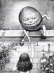 Wee Blue Coo PAINTING BOOK CARROL ALICE LOOKING GLASS NEWELL HUMPTY DUMPTY ART PRINT HP454