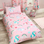 I BELIEVE IN UNICORNS SINGLE DUVET COVER SET KIDS GIRLS BEDDING RAINBOWS