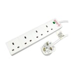 5m Scan RB-05M04SPD 4 Gang Extension Lead, Surge Protection, 13A, White         