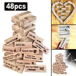 Couples Jenga Wood Tumbling Tower Game Stacking Block Tower Game Date Toy Gift