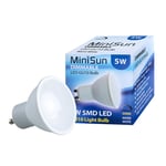 8 Pack GU10 White Thermal Plastic Spotlight LED 5W Warm White 3000K 400lm Light Bulb