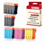 NOPAN-INK - x20 Cartouche compatible pour CANON PGI 570 XL - CLI 571 XL PGI 570XL - CLI 571XL Noir (x4) + Cyan (x4) + Magenta (x4) + Jaune (x4) + Photo Noir (x4) ()