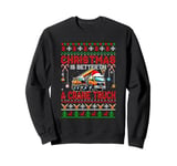 Christmas Is Better On A Crane Truck Funny Santa Sweater Sweatshirt