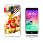 LG K10 2017 softlyfit kohokuvioitu TPU tapauksessa - Lootuksenjuuri Viipale Jälkiruoka Monivärinen