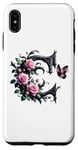 Coque pour iPhone XS Max Letter C Initial Floral Monogram Rose Pink Flower Butterfly