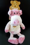 W8 - DOUDOU BABY NAT babynat' PELUCHE COCHON ROSE TEE SHIRT ECRU JAUNE 24 c NEUF