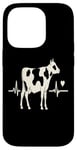 Coque pour iPhone 14 Pro Vache Heartbeat Animal Lover Farm