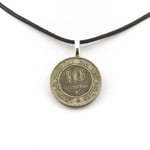 Pierres et Minéraux. Collier pièce de monnaie Belgique 10 centimes - Léopold Ie