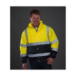 Yoko Hi vis 2-tone bomber jacket - Hi vis Yellow/Navy - S