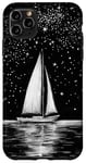 iPhone 11 Pro Max Sailboat Minimalism Sketch Night Sky Stars Galaxy Case