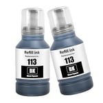 LAIPENG 113 Encre Compatible avec Epson 113 pour Ecotank ET-16150 ET-16600 ET-16650 ET-16680 ET-5150 ET-5160 ET-5170 ET-5800 ET-5850 ET-5880 Pro ET-15000 ET-5800 ET-5850 ET-5880 Imprimante (BK*2)