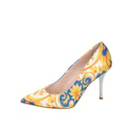 Chaussures Femme MADISON COLLECTION 40 Ue Éscarpins Bleu Tissu Jaune EY223-40