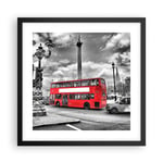 Affiche Poster 40x40cm Tableaux Image Photo Trafalgar square taxi londres Art