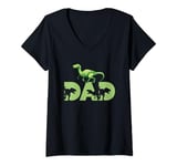 Womens Dinosaur Dad Daddy Dino Gift for Father Husband Papa Men V-Neck T-Shirt