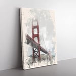 Big Box Art Golden Gate Bridge San Francisco French Cream Canvas Wall Art Print Ready to Hang Picture, 76 x 50 cm (30 x 20 Inch), Multi-Coloured