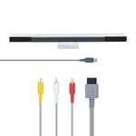 Câble AV câble composite 2 en 1 1,8 mM avec 3 prises RCA et barre de capteur filaire pour Nintendo Wii / Wii U