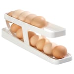 Roll Down Egg Dispenser, platsbesparande Rolling Egg Dispenser och Organizer för förvaring i kylskåp