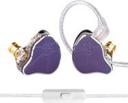 Ccz Bc04 Hifi Iem In Ear Monitor, Ecouteur Gaming Intra-Auriculaires Ecouteurs Filaire Pour Chanteurs, 1Ba 1Dd Écouteurs Filaires De Jeu Légers, 2Pin-Z Détachable Câble(Violet,Avec[CAS311455]