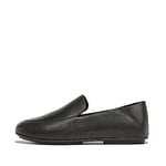 Fitflop Women's Allegro Crush-Back Leather Loafers Flat, All Black, 8 UK