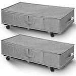 52L Underbed Storage Box Wheels Lid Under Bed Sofa Under Bed Dust Proof Organize