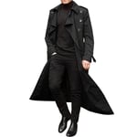 Mens Windbreaker Long Coats Ankle-length Outwear Cardigan Coat Trench Jacket