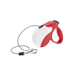 Ferplast Laisse Chien Enrouleur Amigo Mini, Laisse pour Petits Chiens jusqu'à 12 Kg. Cordon Extensible Max 3 m. Bouton de Verrouillage et de déverrouillage Unique, Rouge, Couvercle Blanc