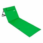 Deuba - Tapis de Plage rembourré Pliable avec dossier Réglable Poche latérale Coussin Sangle de transport Matelas de plage transportable Vert