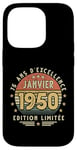 Coque pour iPhone 14 Pro Janvier 1950 Cadeau Anniversaire Janvier 1950 75 ans Homme