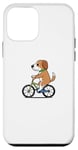 Coque pour iPhone 12 mini Chiot à bicyclette chien mignon motard