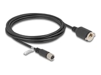 Delock M12 Kabel X-Kodet 8 Pins Hunn Til Rj45 Hunn For Installasjon Cat.6A S/Ftp 3 M Svart