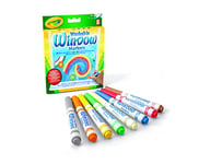 CRAYOLA Washable Window Markers - Assorted Colours (Pack of 8) | Can be Safely Drawn on Any Glass Surface from Mirrors to Car Windows | Ideal for Kids Aged 3+