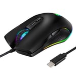 USB C Mus Typ C Ergonomisk trådbunden mus Rgb Gaming Mouse Optisk mus