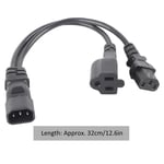 C14 Male To C13 Nema 5‑15R Female Y Splitter Power Cord 1 In 2 Out 10A 250V DZ