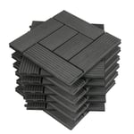 WOLTU Carrelage de sol Dalle WPC 30x30cm, pour jardin terrasse extérieur fixation plug-in, Anthracite 22 pièces-2 m² GTF004an-2