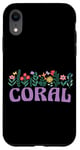 iPhone XR Wildflower Floral CORAL First Name Mother's Day Women Case