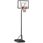 HOMCOM Basketball Hoop Freestanding 255-305cm Height Adjustable Stand w/ Wheels