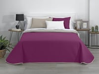 Estoralis - AVA | Couvre lit matelassé Doux et léger | Tissu matelassé réversible | Gris/Fuchsia | pour lit de 80/90 cm. (180 x 270 cm. (Largeur par Hauteur) pour Toutes Les Saisons