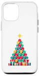 Coque pour iPhone 12/12 Pro Christmas Tree Joueur de Tennis de Table Ping Pong Raquette